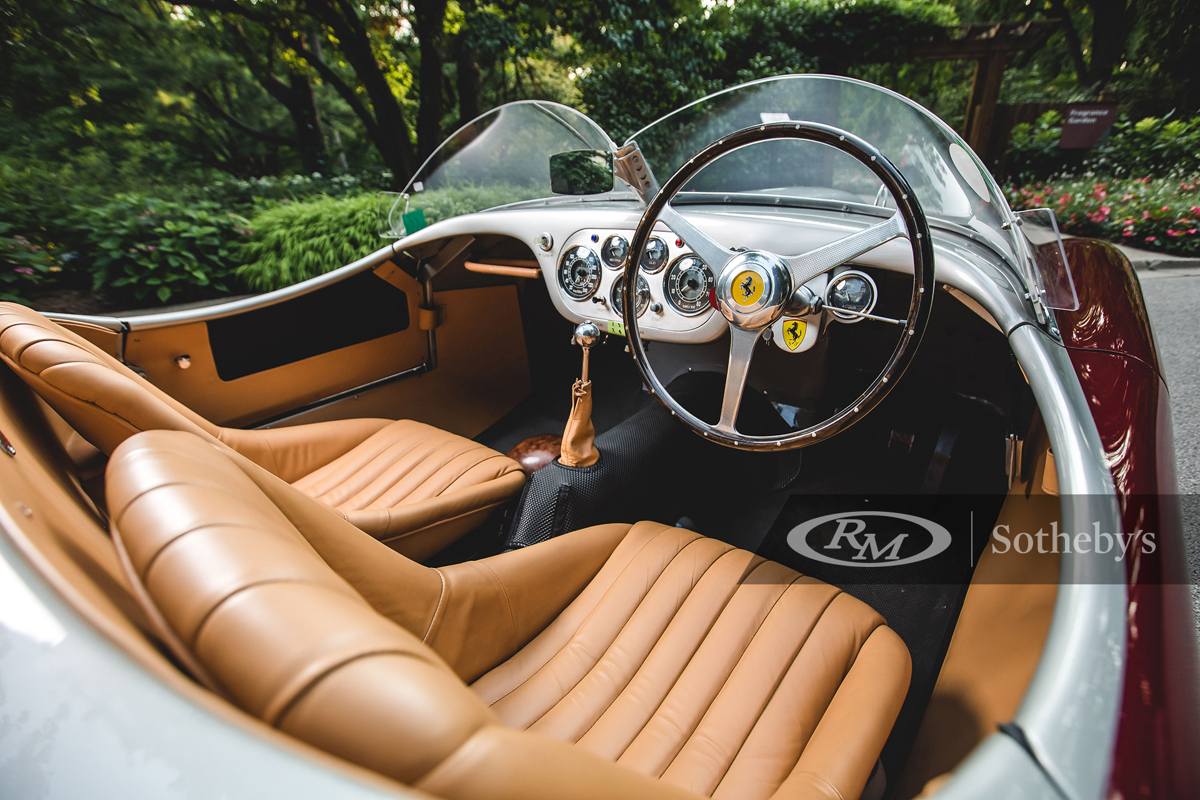 Front Seats of 1953 Ferrari 166 MM Spider Series II by Vignale Offered at Rm Sotheby's Monterey Live Auction 2021