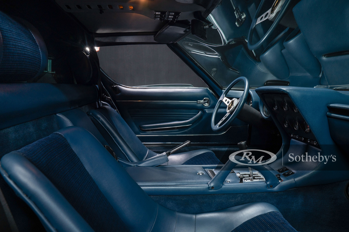 Interior of 1971 Lamborghini Miura P400 S by Bertone Offered at RM Sotheby's Live Monterey Auction 2021