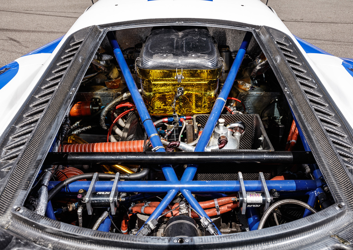 Engine of 2005 Saleen S7R offered at RM Sotheby's The Guikas Collection live Auction 2021