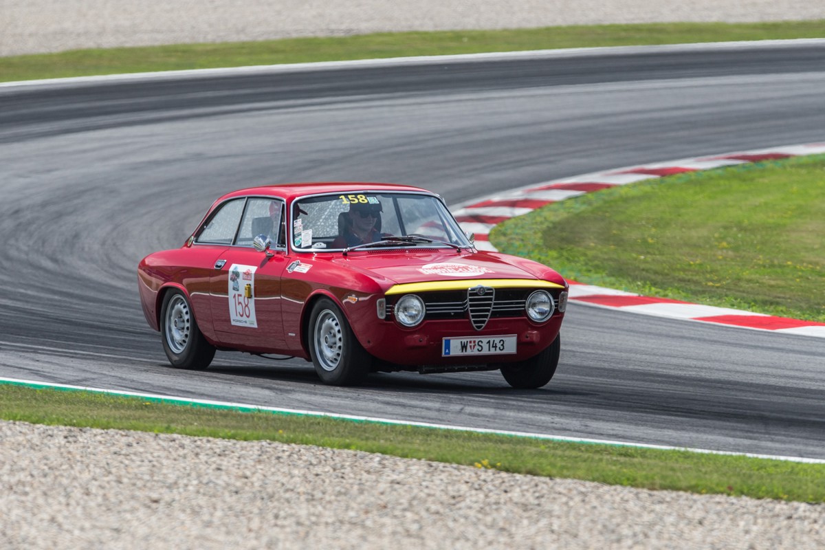 RM Sotheby’s Car Specialist Stephan Knobloch driving his 1967 Alfa Romeo Giulia Sprint Veloce on a Closed Course
