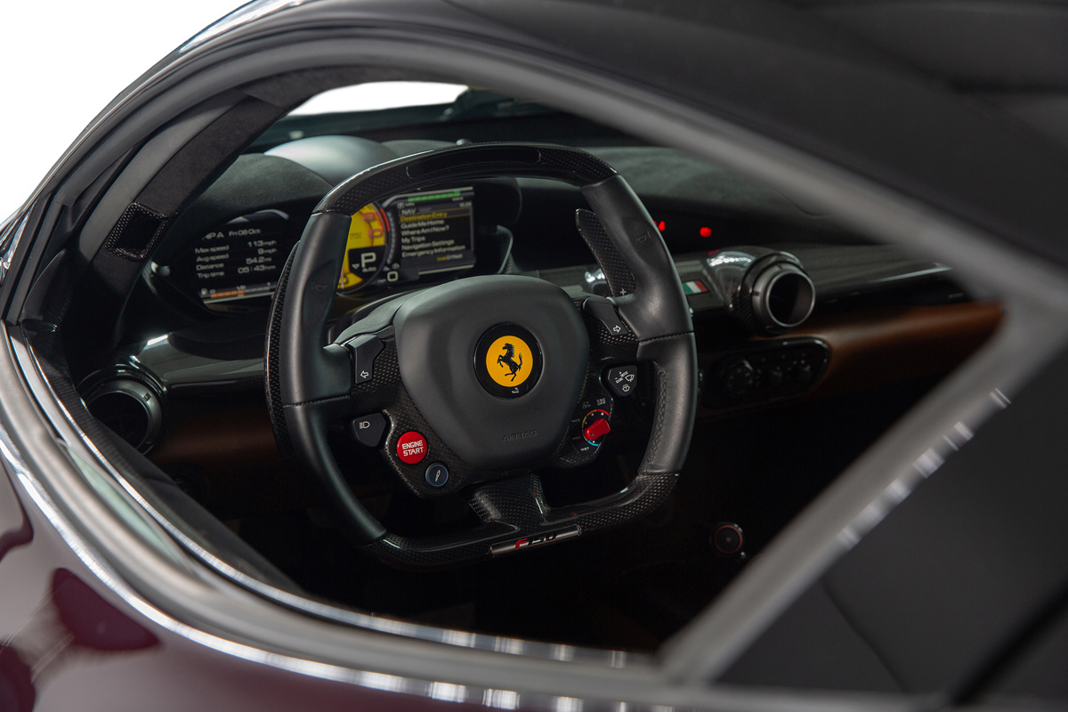 Steering wheel of 2016 Ferrari LaFerrari offered at RM Sotheby's London live Auction 2021