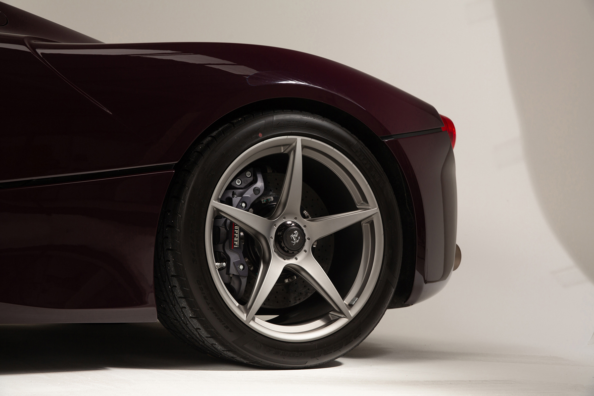 Rear wheel of 2016 Ferrari LaFerrari offered at RM Sotheby's London live Auction 2021