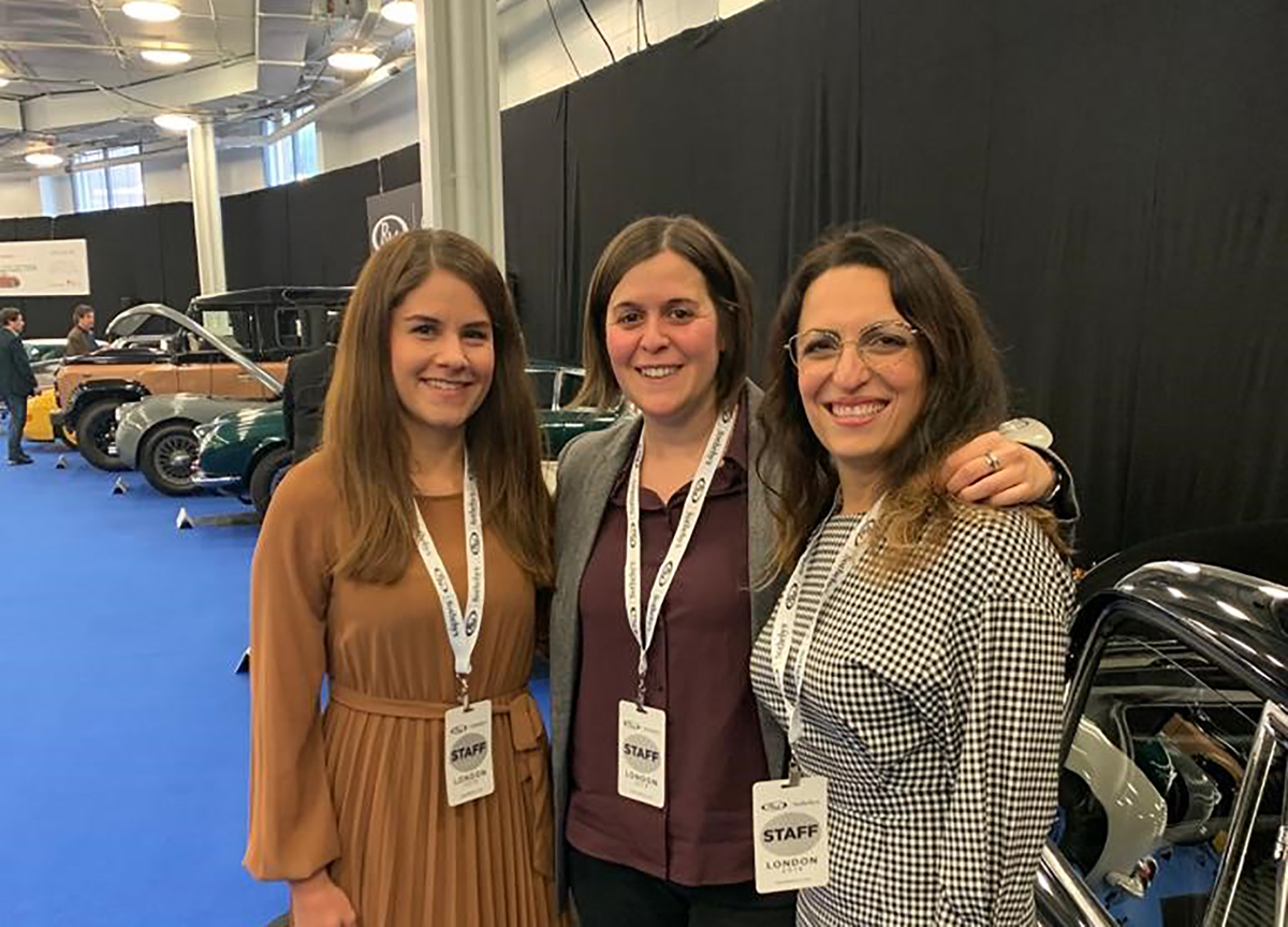 Bess Walker RM's Auction Administration Manager Europe with Britta Buchmann and Caterina de Bartolo