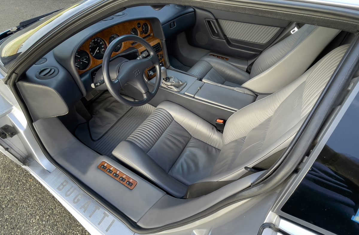 Front Seats of the 1994 Bugatti EB110 GT offered at RM Sotheby's Paris Live Collector Car Auction 2022