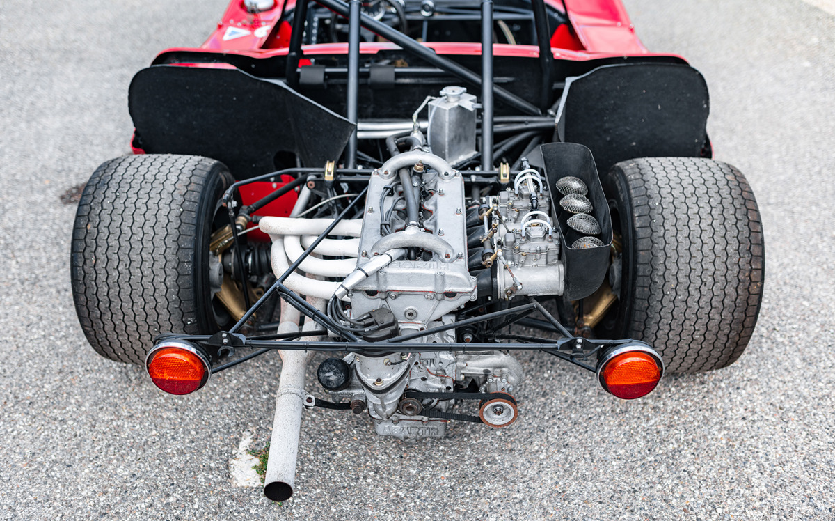 Engine of the 1969 Abarth 2000 Sport Tipo SE010 offered at RM Sotheby's Paris Live Collector Car Auction 2022