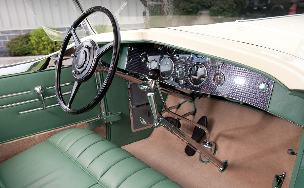 Interior of the 1931 Duesenberg Model J Tourster by Derham offered at RM Sotheby's Arizona Live Collector Car Auction 2022