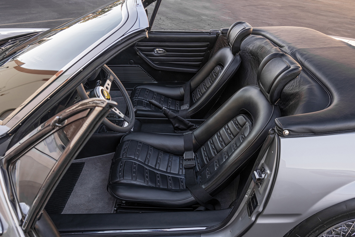 Interior of 1971 Ferrari 365 GTS/4 Daytona Spider by Scaglietti offered at RM Sotheby's Arizona live auction 2022