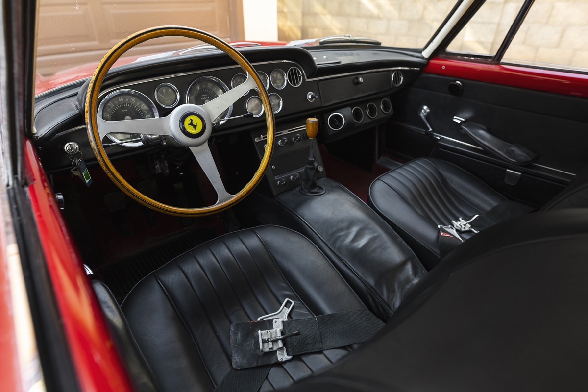 Interior of 1962 Ferrari 250 GTE 2+2 Series II by Pininfarina offered at RM Sotheby's Arizona live auction 2022