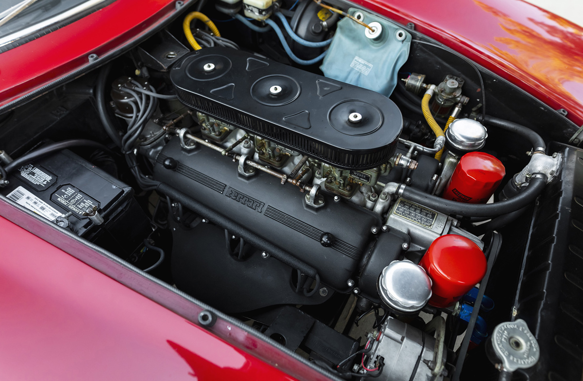Engine of 1965 Ferrari 275 GTB by Scaglietti offered at RM Sotheby's Arizona live auction 2022