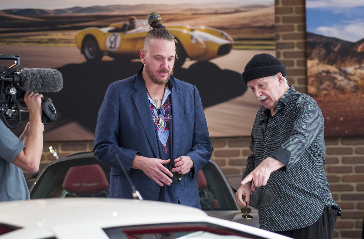 Moroder and Thomas observing the Cizeta-Moroder V16T offered at RM Sotheby's Arizona live auction 2022