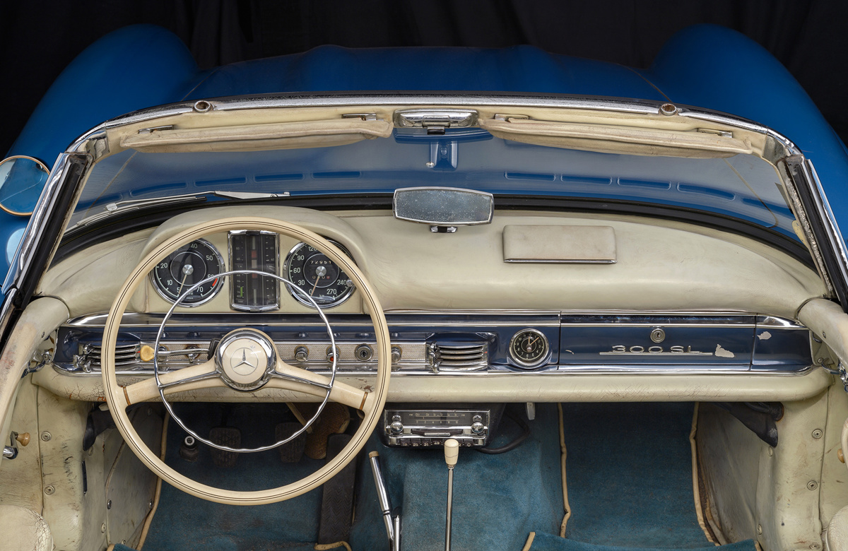 Dashboard of Fangio's 1958 Mercedes-Benz 300 SL Roadster offered by RM Sotheby's Private Sales