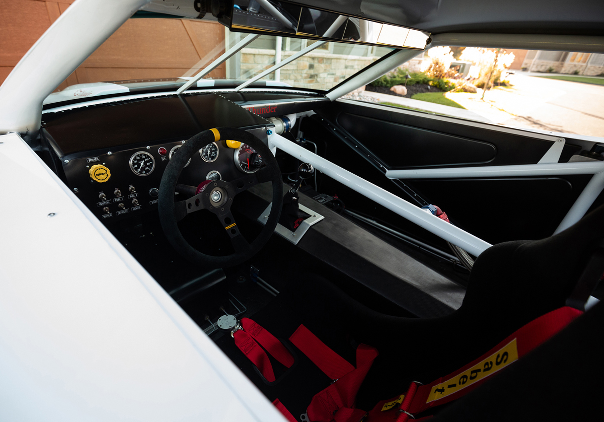 Interior of 1985 Chevrolet Camaro IMSA GTO by Peerless Racing offered at RM Sotheby's Amelia Island live auction 2022 
