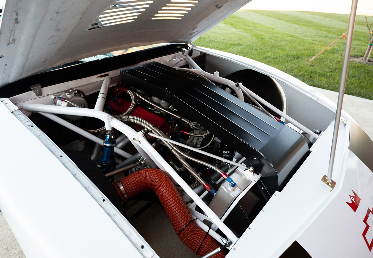 Engine of 1985 Chevrolet Camaro IMSA GTO by Peerless Racing offered at RM Sotheby's Amelia Island live auction 2022 
