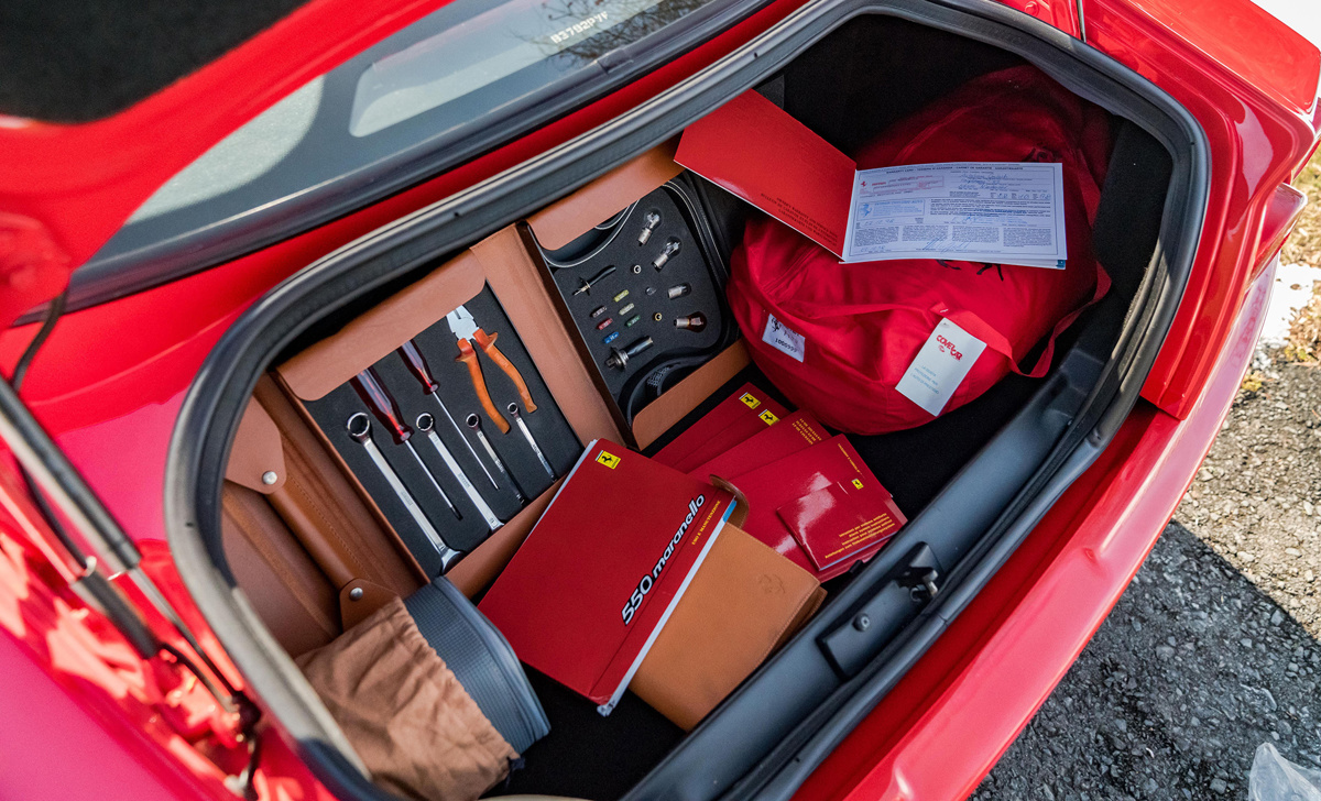 Trunk of 1999 Ferrari 550 Maranello offered at RM Sotheby's Open Roads February online auction 2022