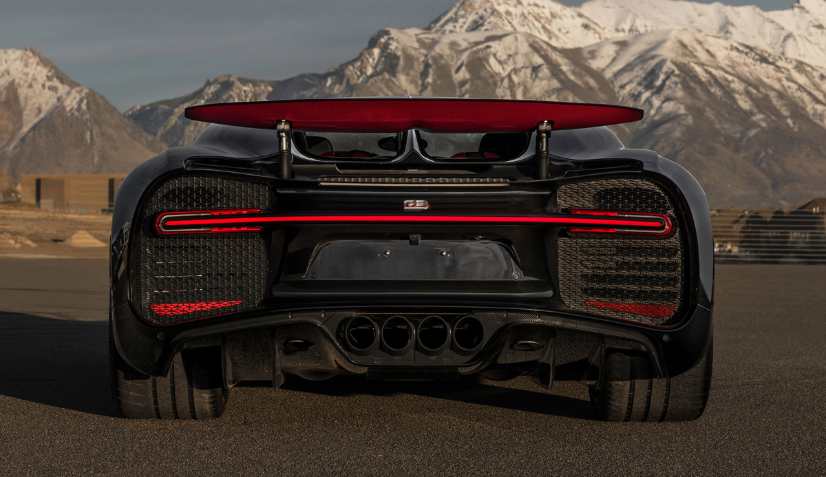 Rear of 2019 Bugatti Chiron Sport offered at RM Sotheby's Amelia Island live auction 2022