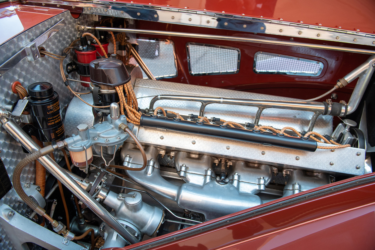 Engine of 1937 Bugatti Type 57 Cabriolet offered at RM Sotheby's Amelia Island live auction 2022