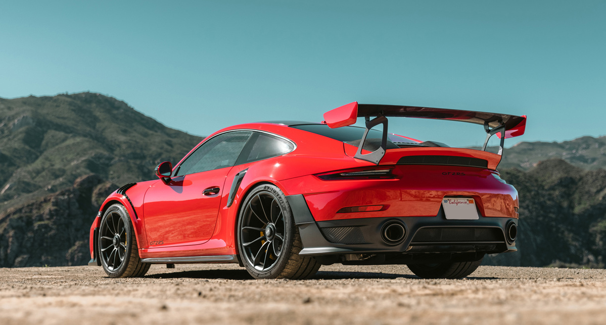 Rear of 2018 Porsche 911 GT2 RS 'Weissach' offered at RM Sotheby's Amelia Island live auction 2022