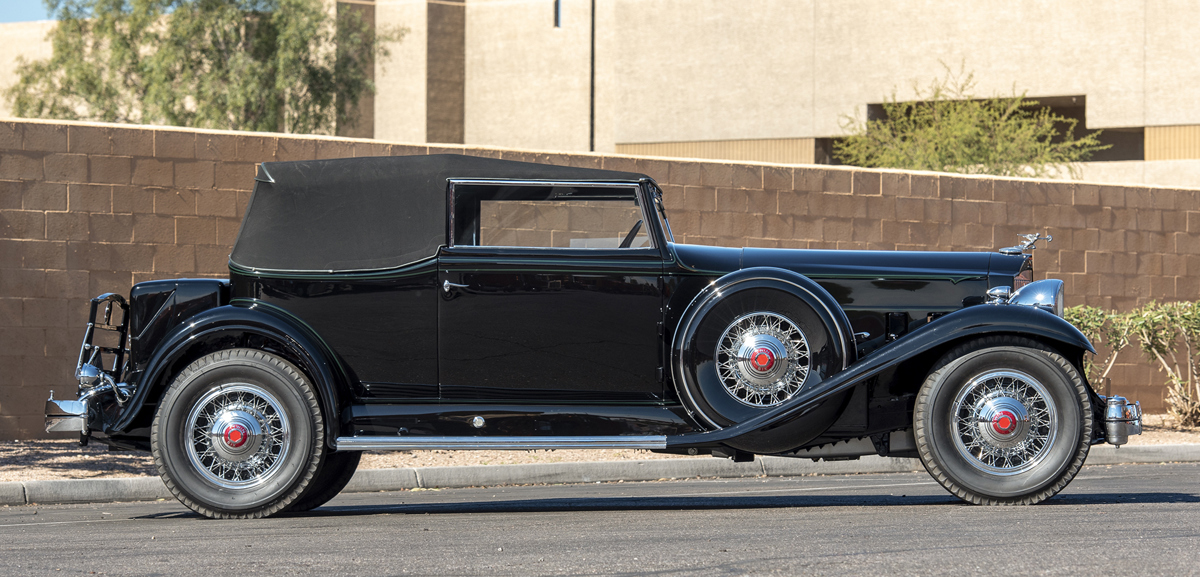 1932 Packard Twin Six Convertible Victoria offered at RM Sotheby’s Amelia Island live auction 2022