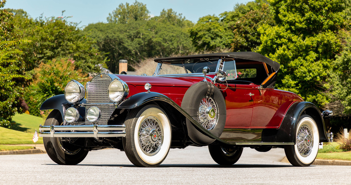 1930 Packard 745 Deluxe Eight Roadster by LeBaron offered at RM Sotheby's Hershey Live Collector Car Auction 2021