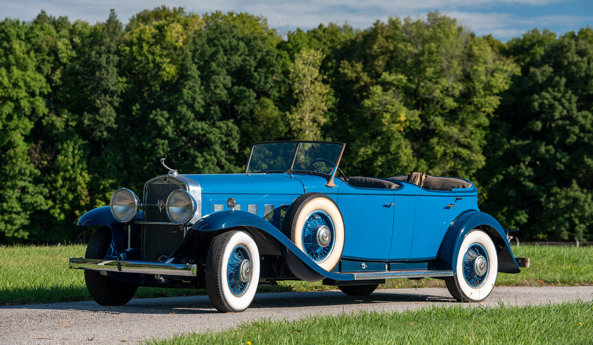 1931 Cadillac V-16 Sport Phaeton by Fleetwood offered at RM Sotheby's Hershey Live Collector Car Auction 2021