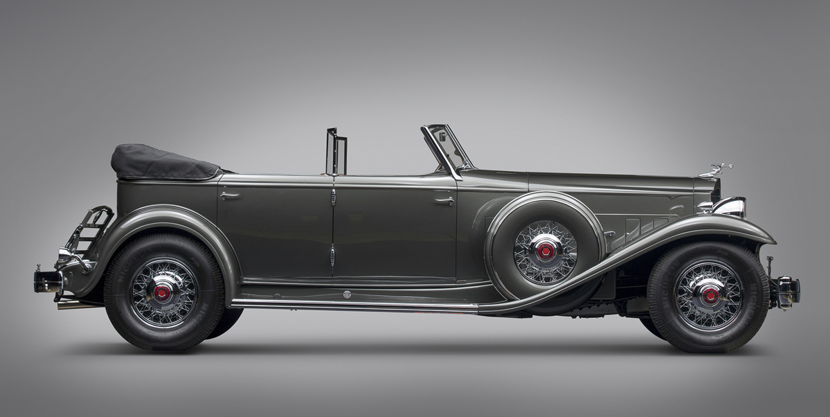 1932 Packard Twin Six Individual Custom Convertible Sedan by Dietrich Offered at RM Sotheby's Monterey Live Auction 2021