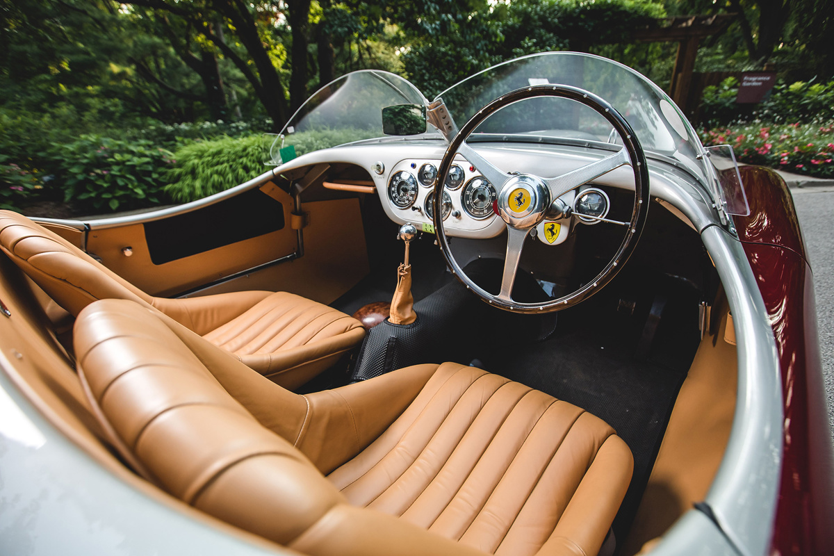 Front Seats of 1953 Ferrari 166 MM Spider Series II by Vignale Offered at Rm Sotheby's Monterey Live Auction 2021