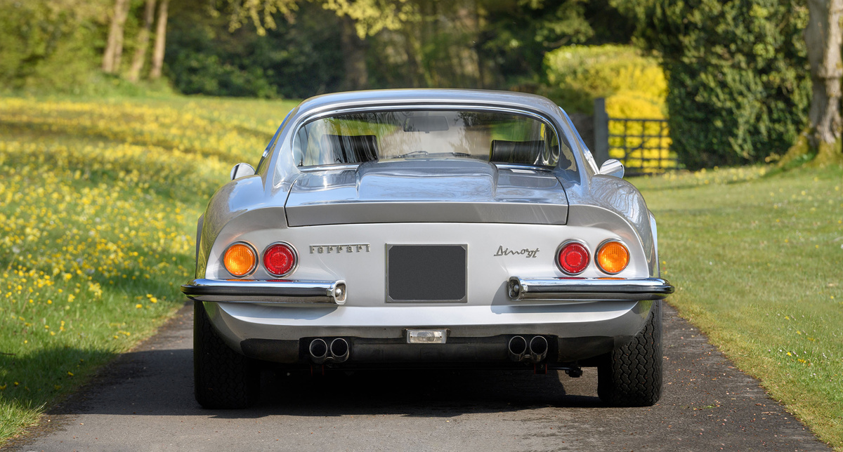 Rear of 1971 Ferrari Dino 246 GT by Scaglietti available at RM Sotheby's Online Only Open Roads May Auction 2021