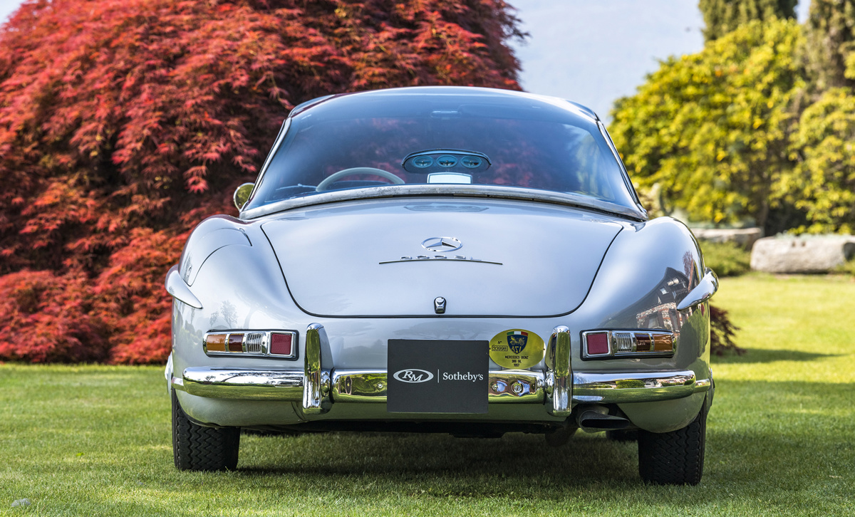 Rear View of the 1957 Mercedes-Benz 300 SL Roadster available at RM Sotheby's Milan Live Auction 2021