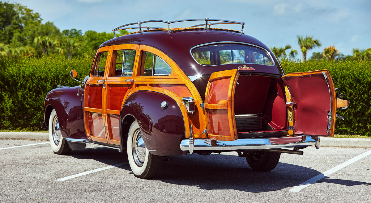 1941 Chrysler Town and Country ‘Barrel-Back’ Nine-Passenger Station Wagon available at RM Sotheby's Amelia Island 2021