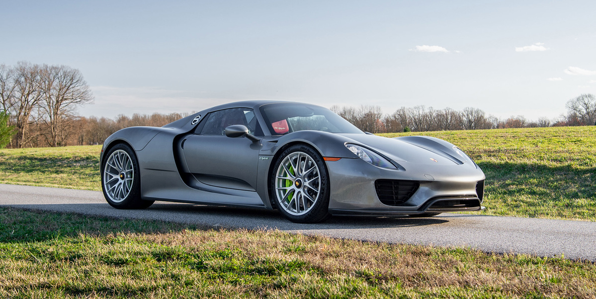 Meteor Silver Metallic 2015 Porsche 918 Spyder available at RM Sotheby's Amelia Island Live Auction 2021