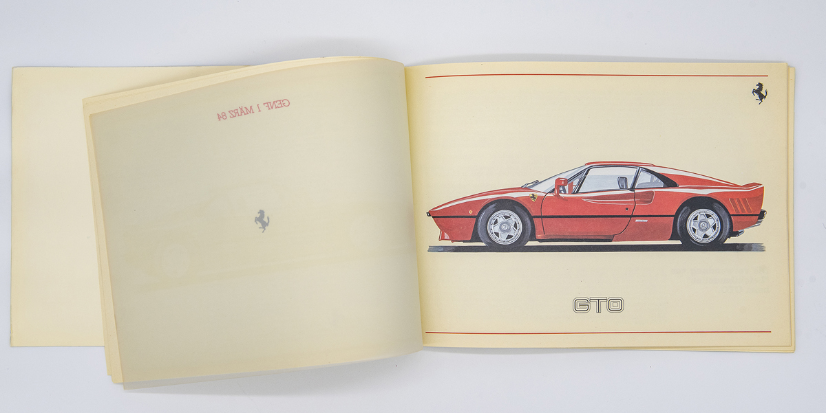 Ferrari 288 GTO Owner's Manual Set with Folio available at RM Sotheby's Online Only Open Roads April Auction 2021