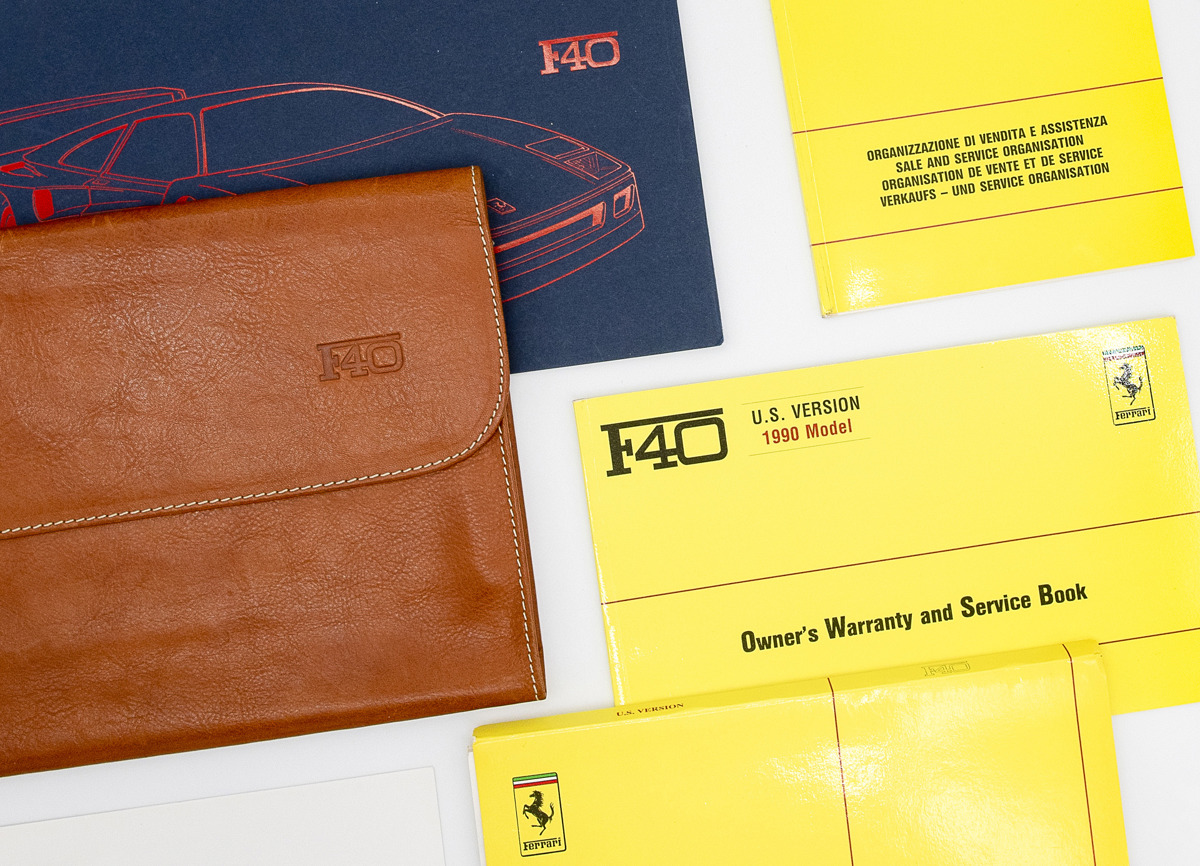 Ferrari F40 Owner's Manual Set with Folio US Version 1992 available at RM Sotheby's Online Only Open Roads April Auction 2021