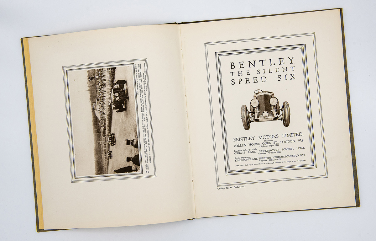 Bentley Speed Six Hardcover Sales Brochure available at RM Sotheby's Online Only Open Roads April Auction 2021