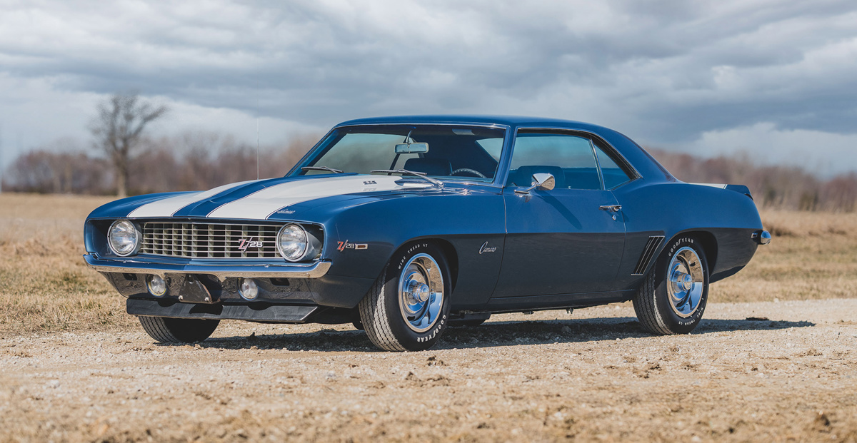 Dusk Blue 1969 Chevrolet Camaro Z28 available at RM Sotheby's Online Only Open Roads April Auction 2021