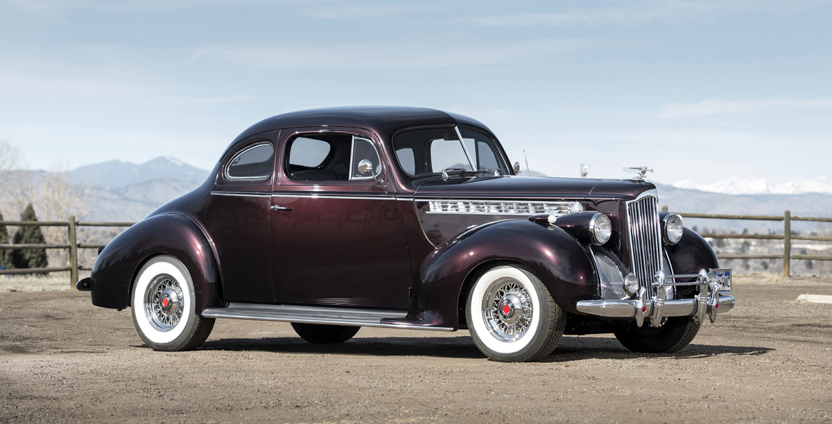 Dark Maroon 1940 Packard 110 Club Coupe Custom available at RM Sotheby's Online Only Open Roads April Auction 2021