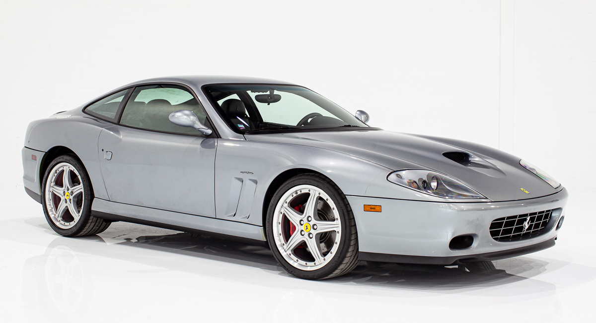 Grigio Titanio over Nero 2004 Ferrari 575M Maranello F1 available at RM Sotheby's Online Only Open Roads March Auction 2021