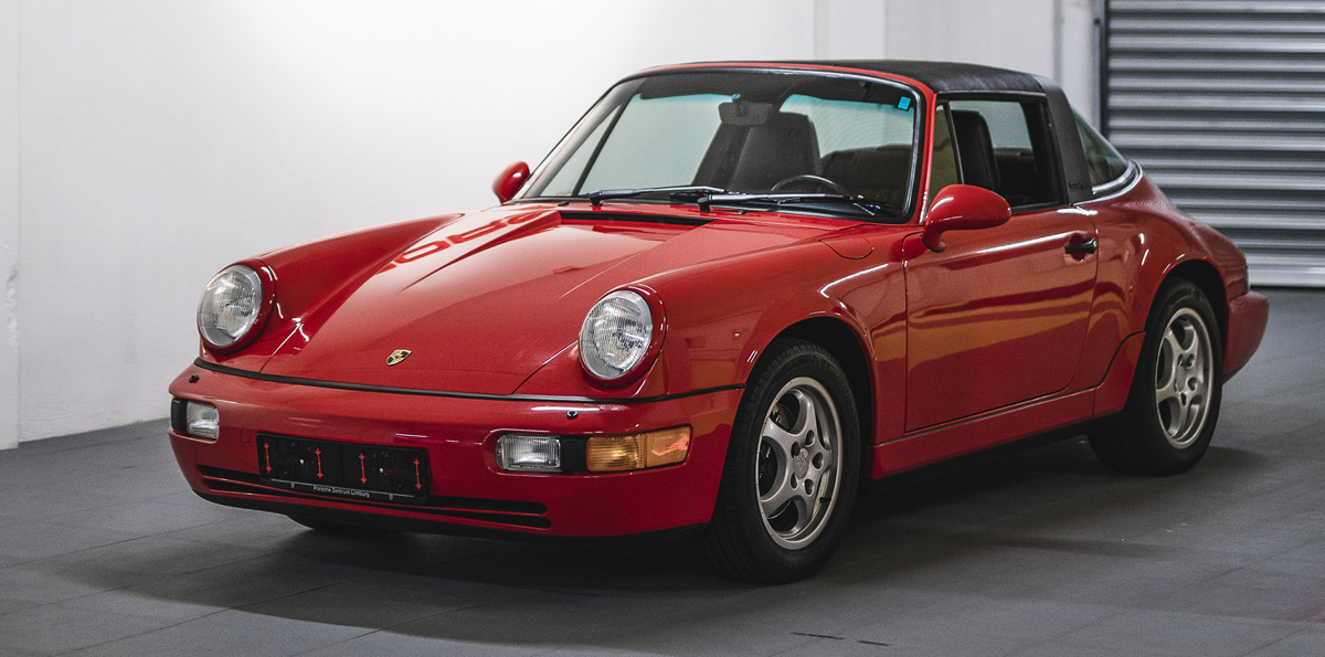 Guards Red 1992 Porsche 911 Carrera 2 Targa available at RM Sotheby's Online Only Open Roads March Auction 2021