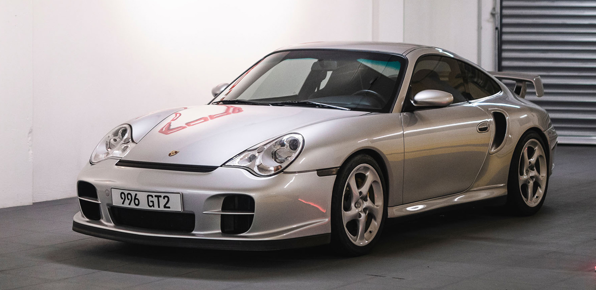 Arctic Silver Metallic 2002 Porsche 911 GT2 available at RM Sotheby's Online Only Open Roads March Auction 2021