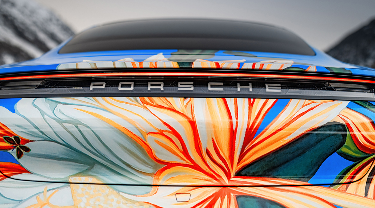 2020 Porsche Taycan 4S Artcar by Richard Phillips available at RM Sotheby's Online Only Porsche Taycan Charity Artcar Auction