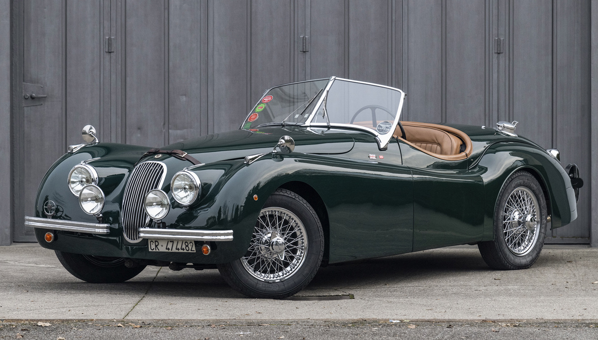 Green 1950 Jaguar XK 120 Roadster available at RM Sotheby's Online Only Open Roads February Auction 2021