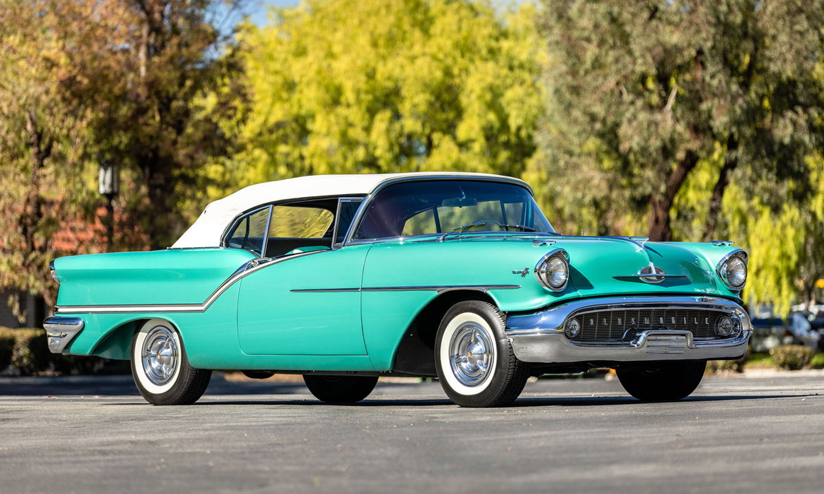 Jade Mist 1957 Oldsmobile Super 88 Convertible available at RM Sotheby's Online Only Open Roads February Auction 2021