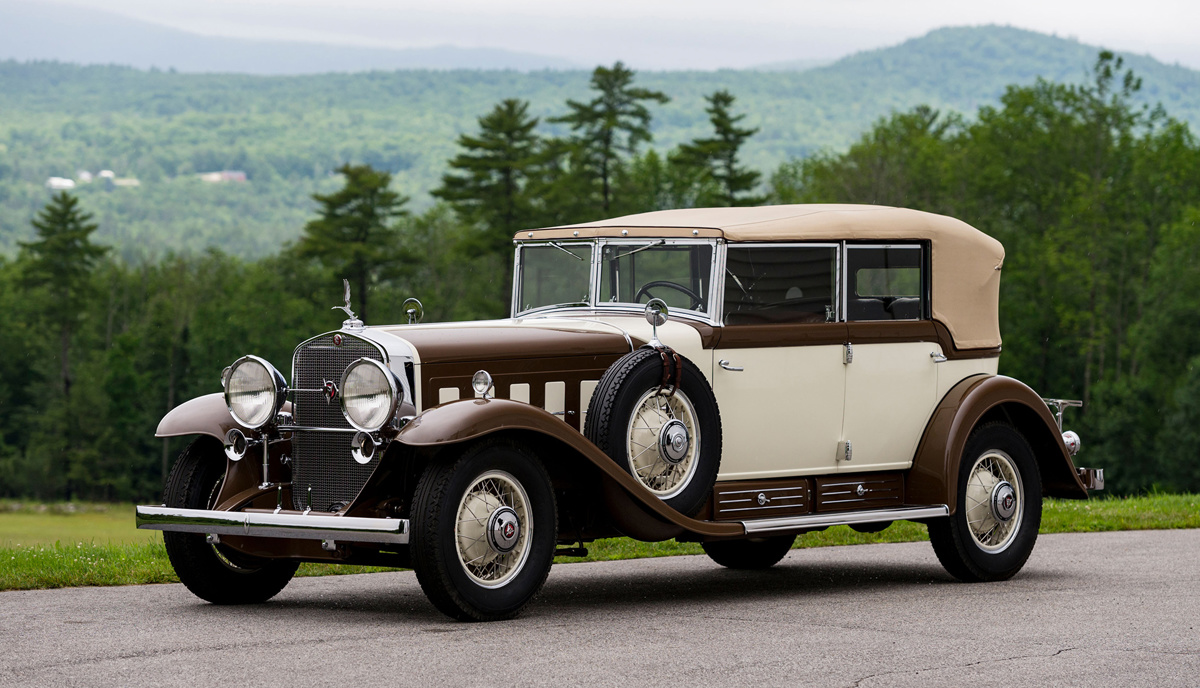 Brown and beige 1930 Cadillac V-16 All-Weather Phaeton by Fleetwood available at RM Sotheby's Amelia Island Live Auction 2021