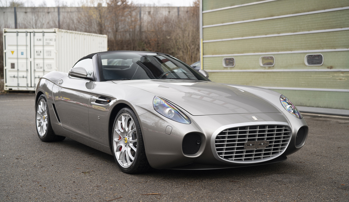 Gunmetal Grey 2009 Ferrari 599 GTZ Nibbio Spyder by Zagato available at RM Sotheby's Paris Auction 2021