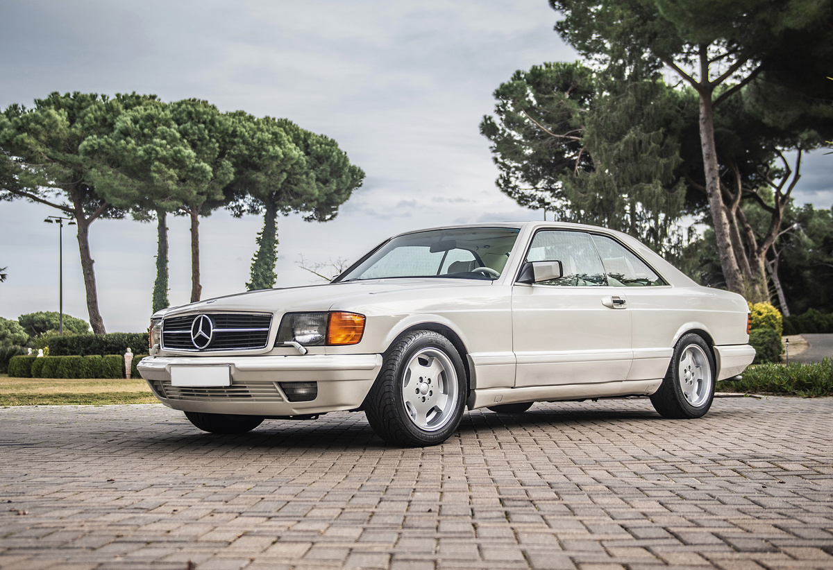 Pearl White 1984 Mercedes-Benz 500 SEC available at RM Sotheby’s Online Only Open Roads February Auction 2021
