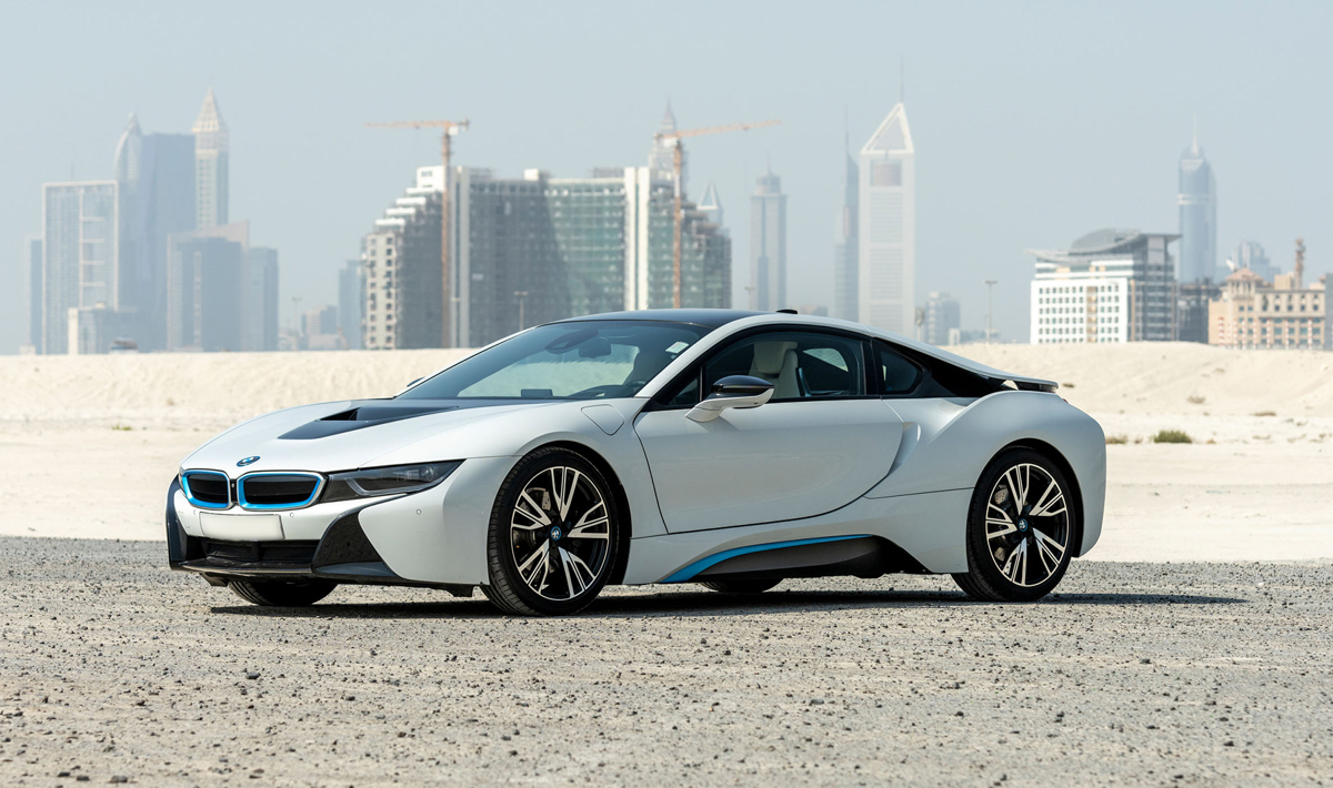 Crystal White Pearl 2014 BMW i8 Coupé available at RM Sotheby’s Online Only Open Roads February Auction 2021