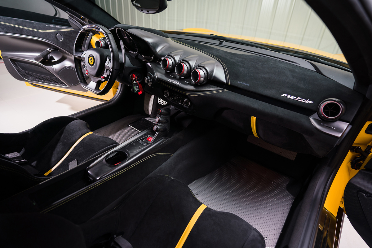 Front Seats of 2016 Ferrari F12tdf 120th Anniversary available at RM Sotheby’s Paris Auction 2021