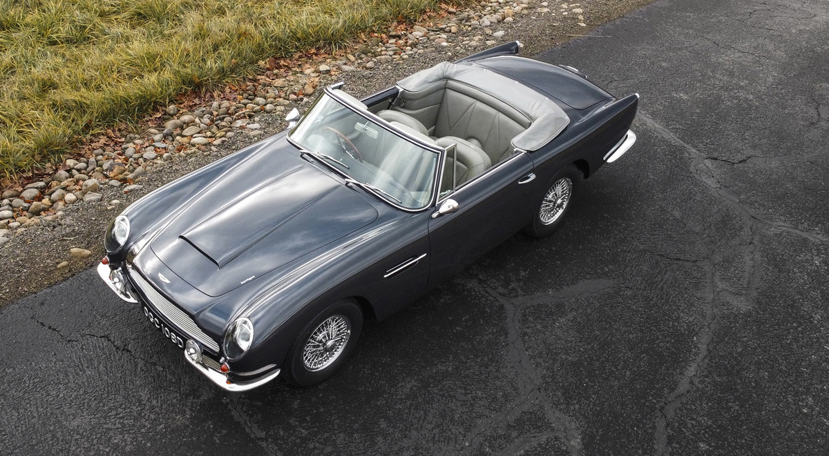 Gunmetal Grey 1965 Aston Martin Short-Chassis Volante available at RM Sotheby’s Arizona Live Auction 2021