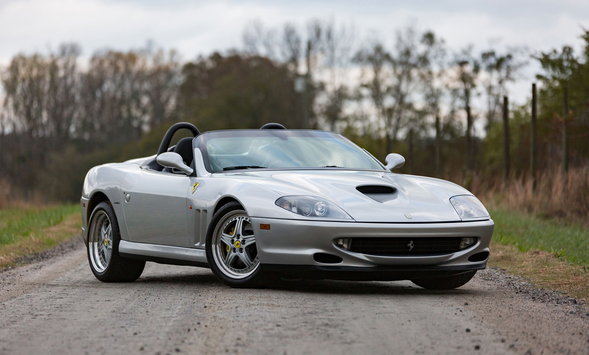 Argento Nürburgring over Nero 2001 Ferrari 550 Barchetta Pininfarina available at RM Sotheby’s Arizona Live Auction 2021