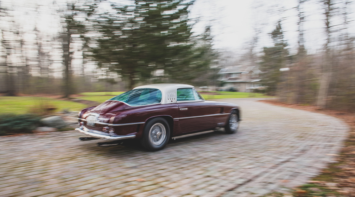 Driving shot of 1954 Ferrari 375 America Coupe by Vignale available at RM Sotheby’s Arizona Live Auction 2021