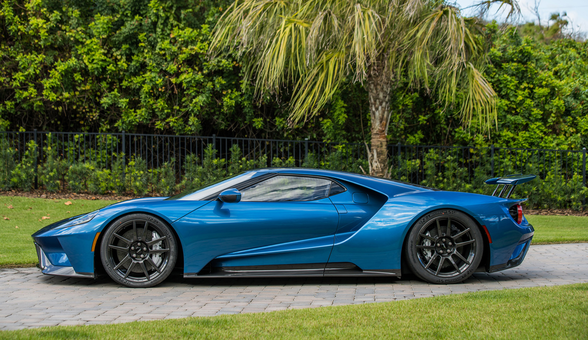 Liquid Blue Tri-Coat 2019 Ford GT Lightweight available at RM Sotheby’s Arizona Live Auction 2021